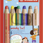 Buntstift, Wasserfarbe & Wachsmalkreide - STABILO woody 3 in 1 - 6er Pack - mit 6 verschiedenen Farben