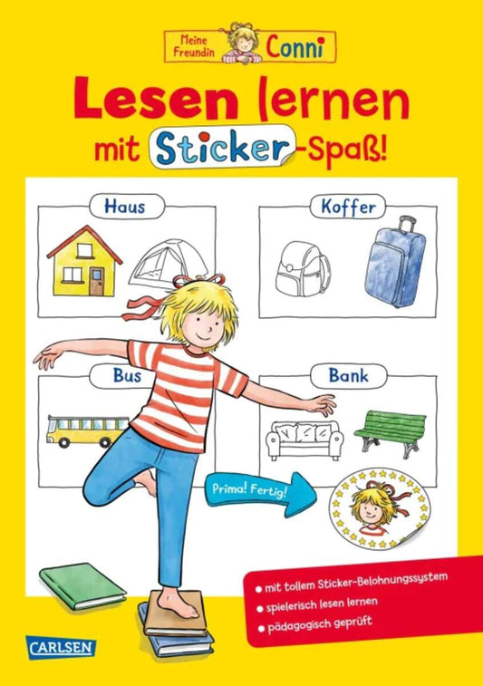 Carlsen Verlag Conni Gelbe Reihe (Beschäftigungsbuch): Lesen lernen mit Sticker-Spaß
