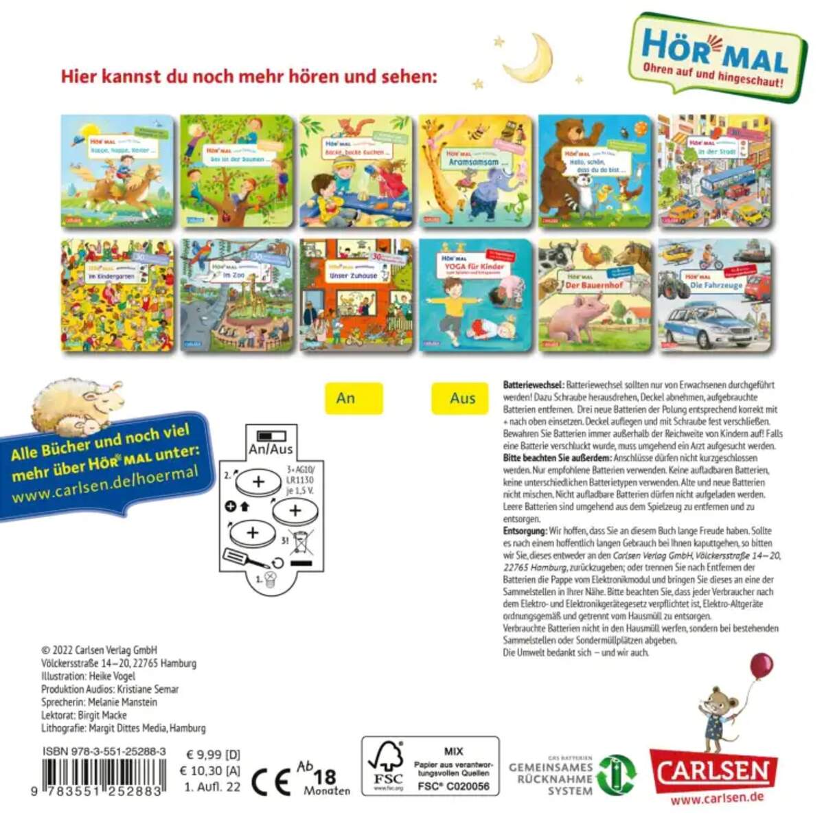 Carlsen Verlag Hör mal (Soundbuch): Verse für Kleine: Müde bin ich, geh zur Ruh ...