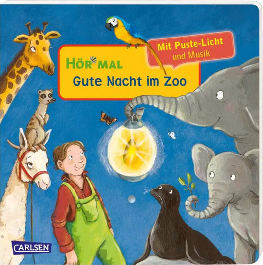 Carlsen Verlag Hör mal (Soundbuch): Mach mit - Pust aus: Gute Nacht im Zoo
