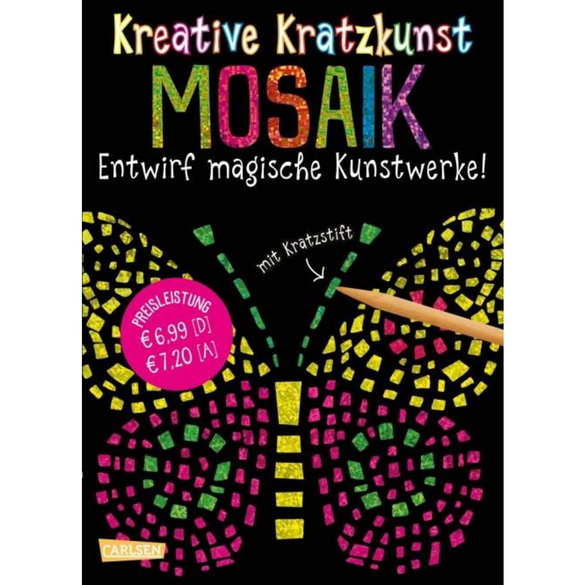 Carlsen Verlag Kreative Kratzkunst: Mosaik Set mit 10 Kratzbildern
