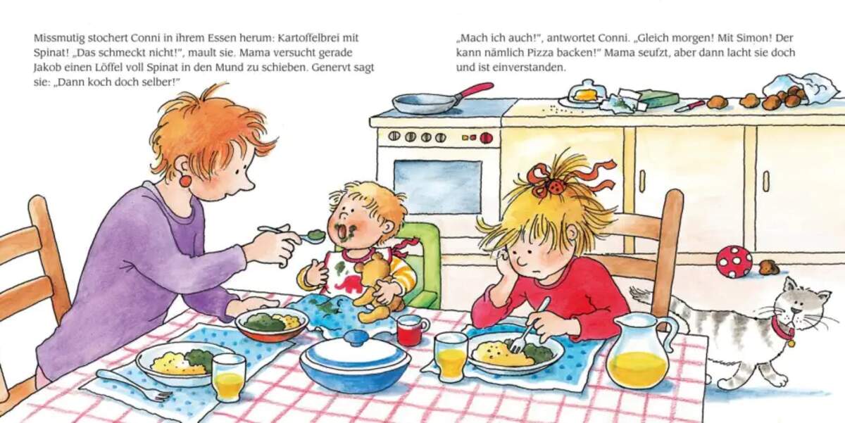 Carlsen Verlag LESEMAUS 204: "Conni backt Pizza" + "Conni spielt Fußball" Conni Doppelband