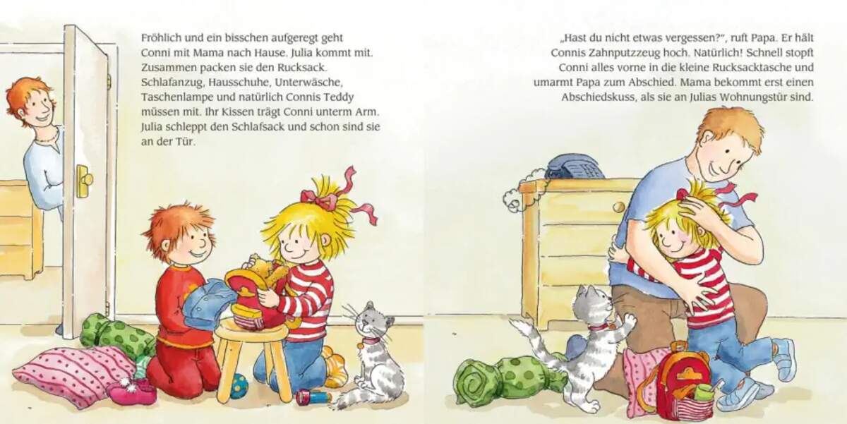 Carlsen Verlag LESEMAUS 207: "Conni übernachtet bei Julia" + "Conni in den Bergen" Doppelband