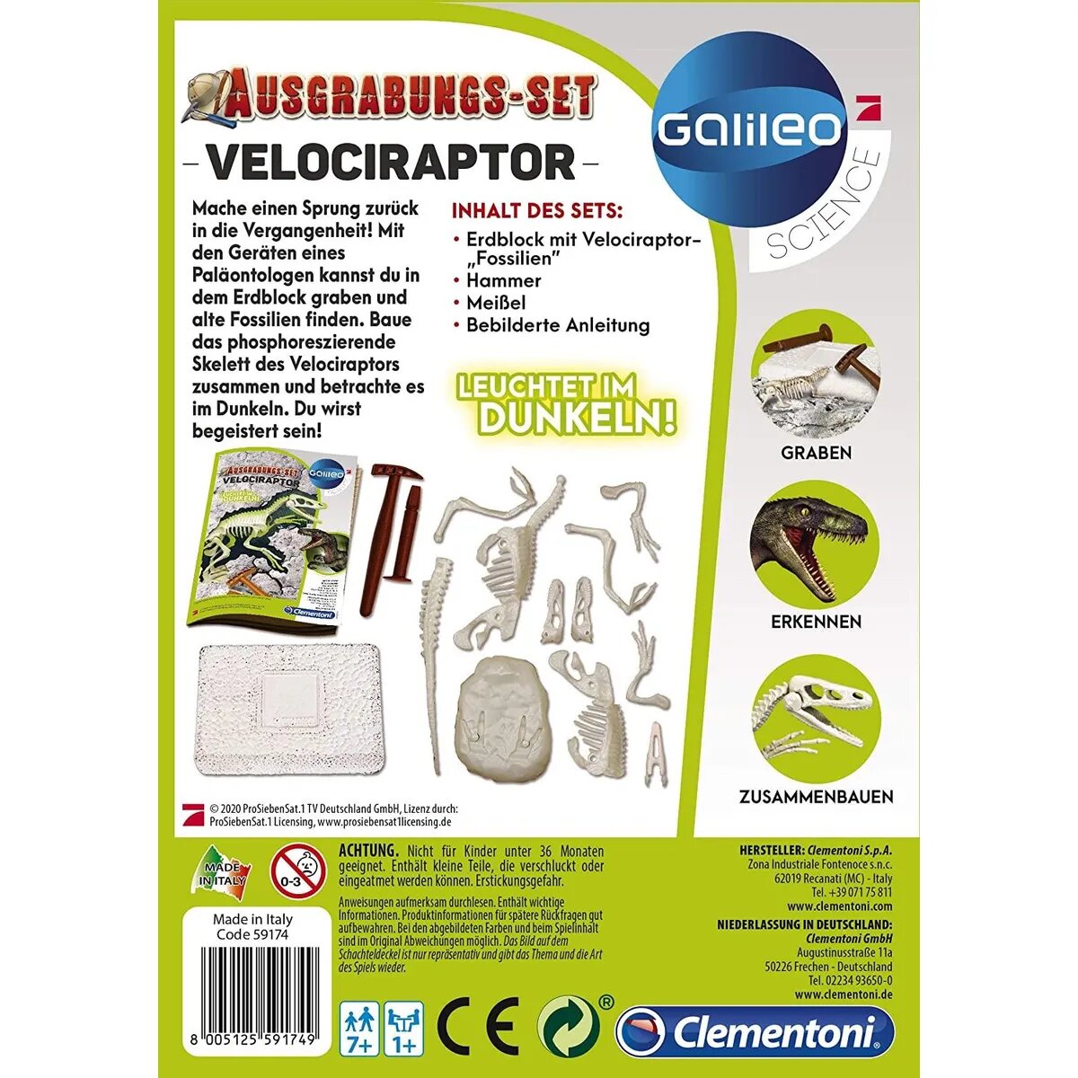Clementoni Ausgrabungs-Set Velociraptor