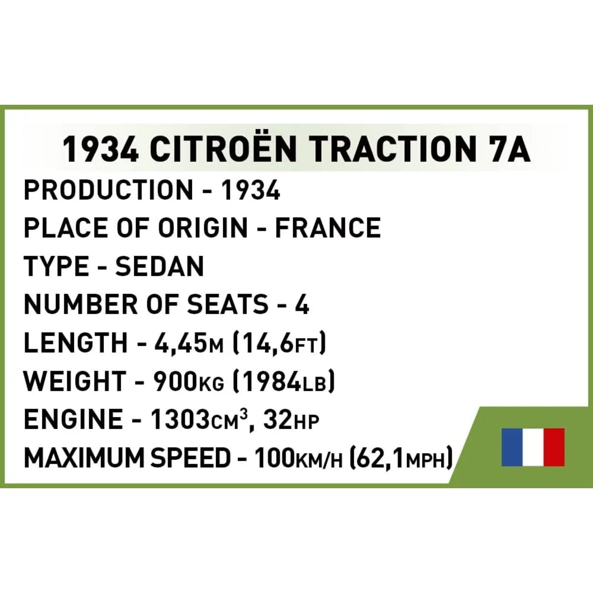 Cobi 2263 Historical Collection - 1934 Citroen Traction 7A