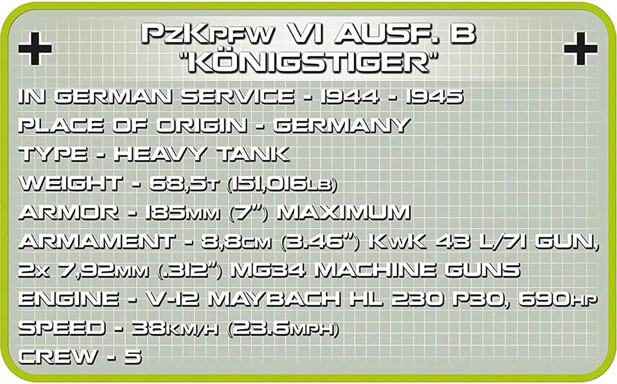 Cobi 2540 Historical Collection PzKpfw VI Ausf. B "Königstiger"