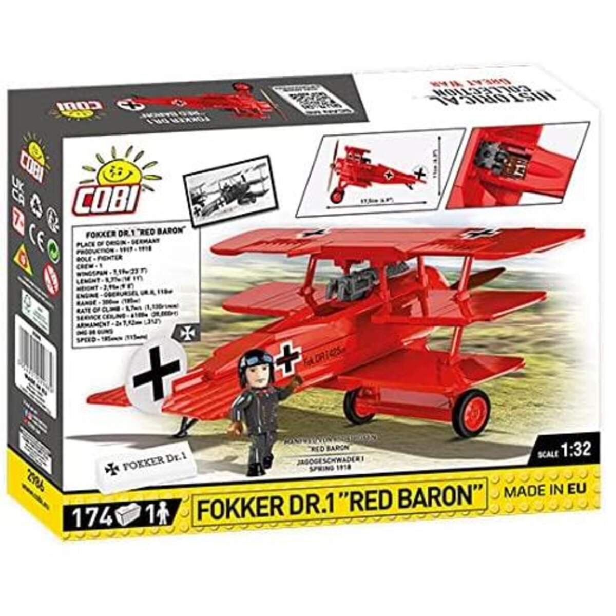 Cobi Historical Collection - Bausatz Jagdflugzeug Fokker Dr.1 Red Baron