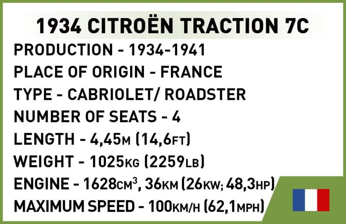 Cobi Historical Collection - Citroen Traction 7C Cabriolet