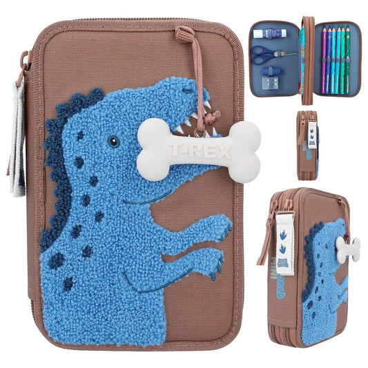 Depesche Dino World 2-Fach Federtasche Braun DINO MINI
