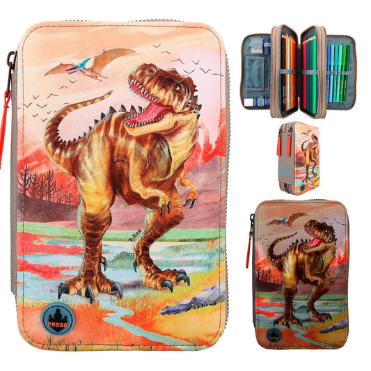 Depesche Dino World 3-fach Federtasche LED T-Rex