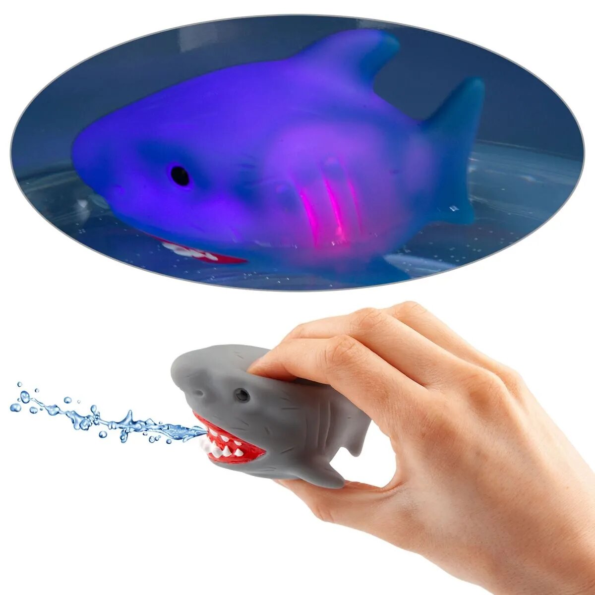 Depesche Dino World Bade-Hai mit Licht UNDERWATER, 1 Stück, 3-fach sortiert