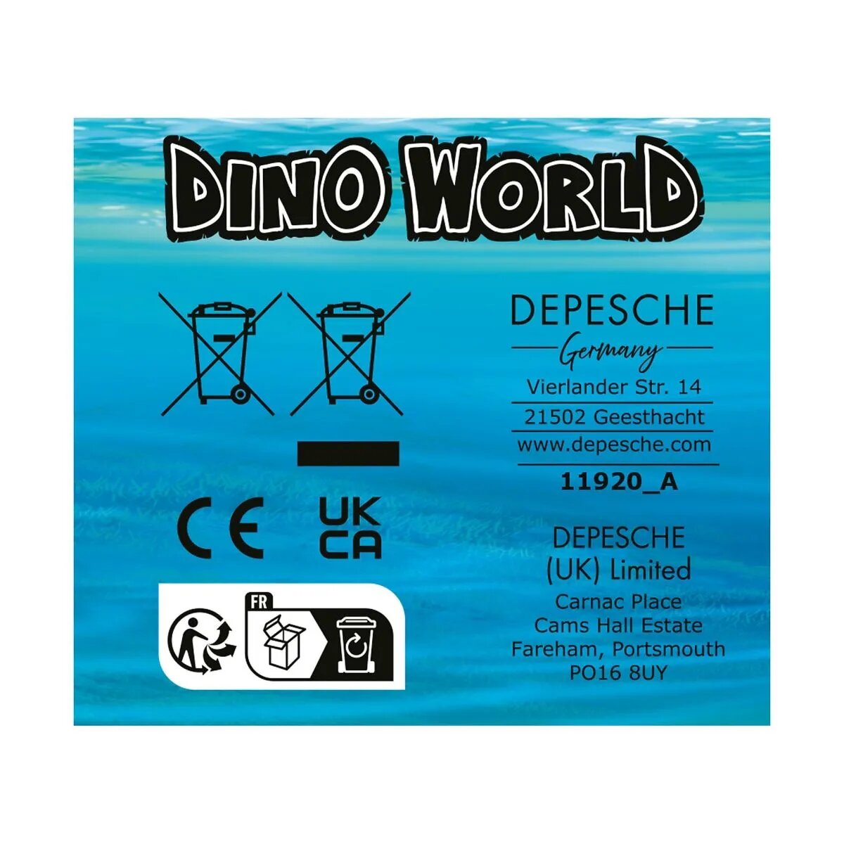 Depesche Dino World Bade-Hai mit Licht UNDERWATER, 1 Stück, 3-fach sortiert
