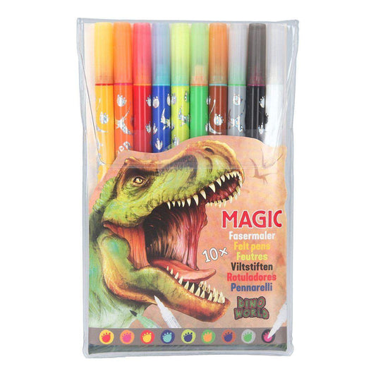 Depesche DINO WORLD Magic Doppelfasermaler-Set, 10 Stifte