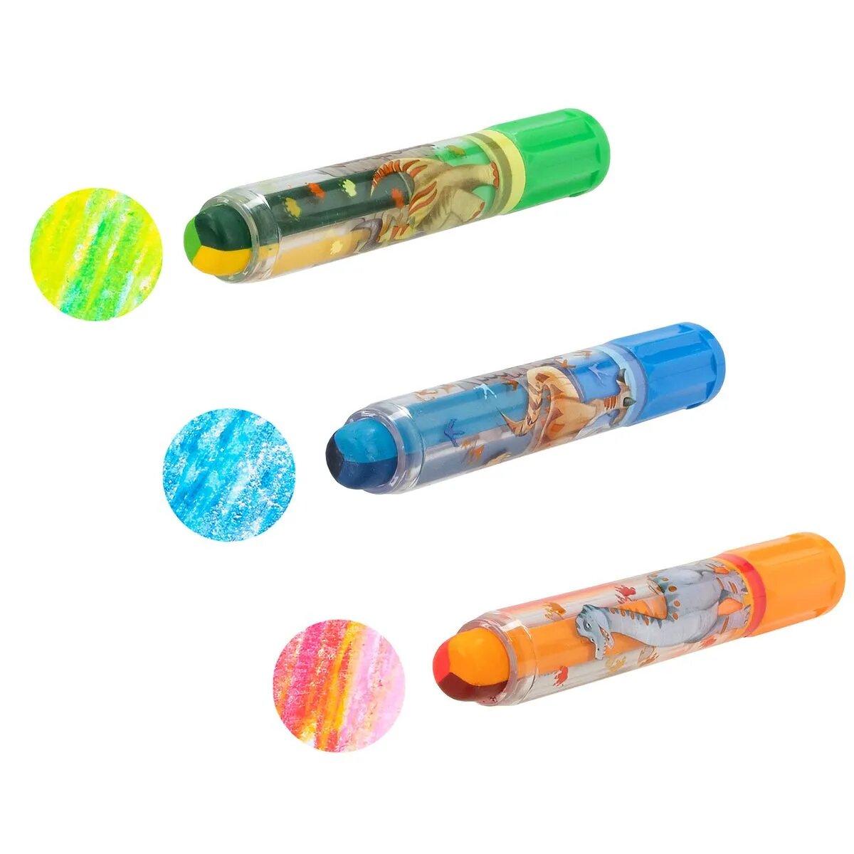 Depesche Dino World Mini Dino TricolorWachsmaler Set
