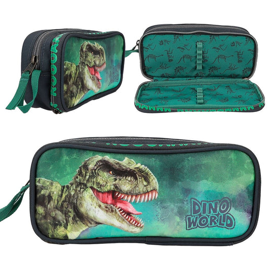 Depesche Dino World Schlampertasche Grau Grün