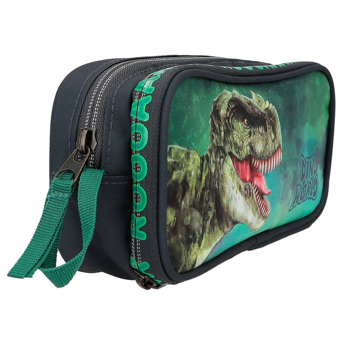 Depesche Dino World Schlampertasche Grau Grün