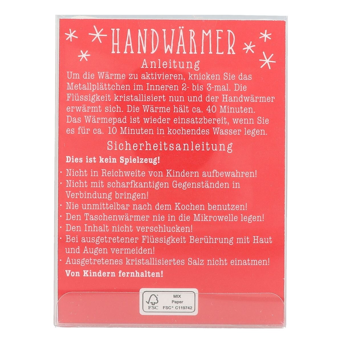Depesche Handwärmer, 1 Stück, 6-fach sortiert