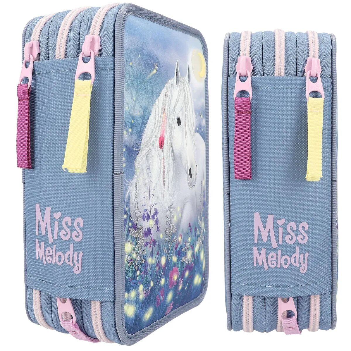 Depesche Miss Melody 3-Fach Federtasche Glühwürmchen LED