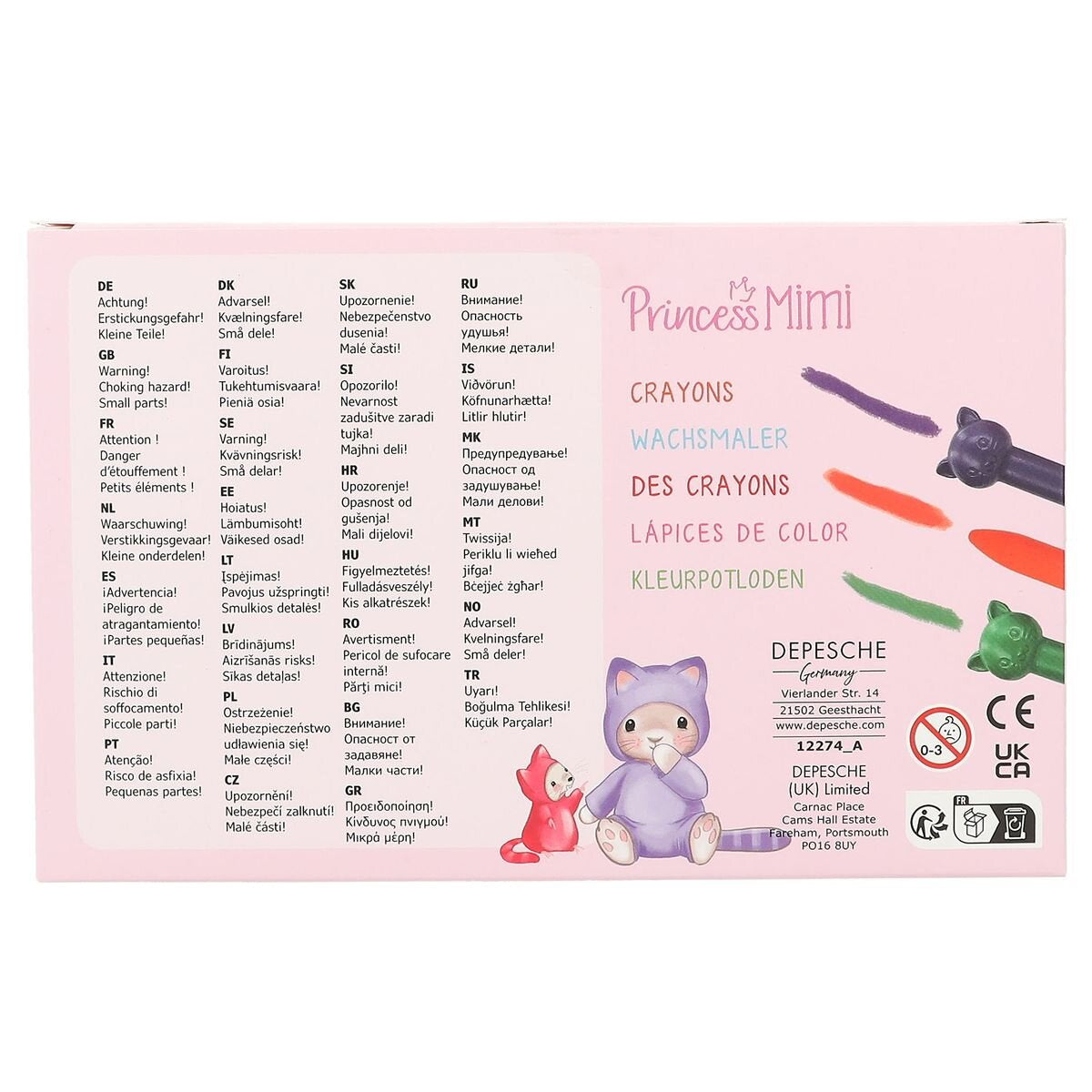 Depesche Princess Mimi Wachsmaler mit Katzen-Topper
