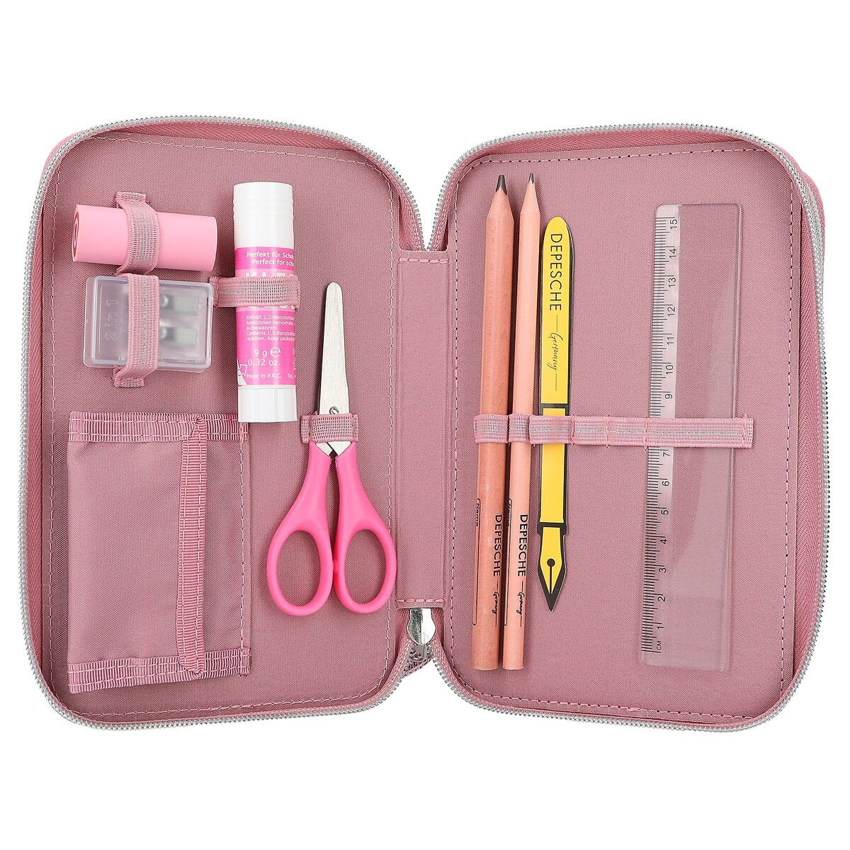 Depesche TOPModel 3-Fach Federtasche mit Glitzer GLITTER QUEEN