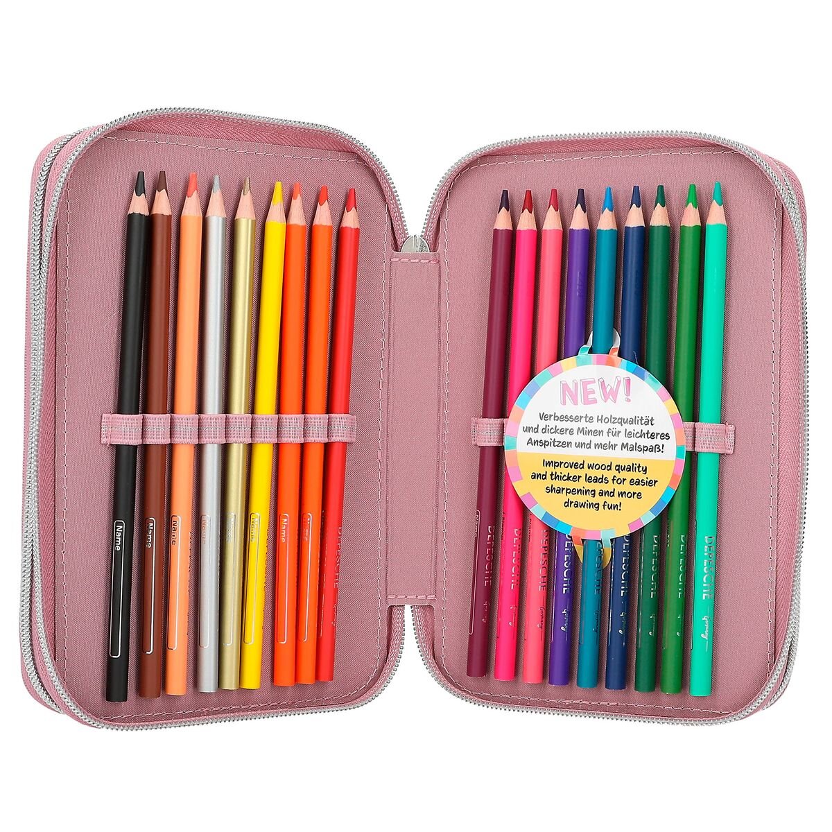 Depesche TOPModel 3-Fach Federtasche mit Glitzer GLITTER QUEEN