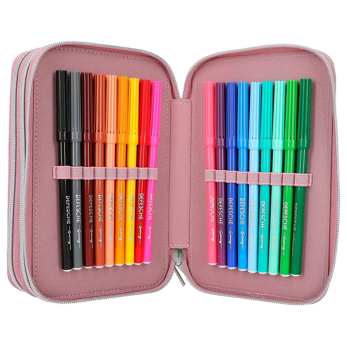 Depesche TOPModel 3-Fach Federtasche mit Glitzer GLITTER QUEEN