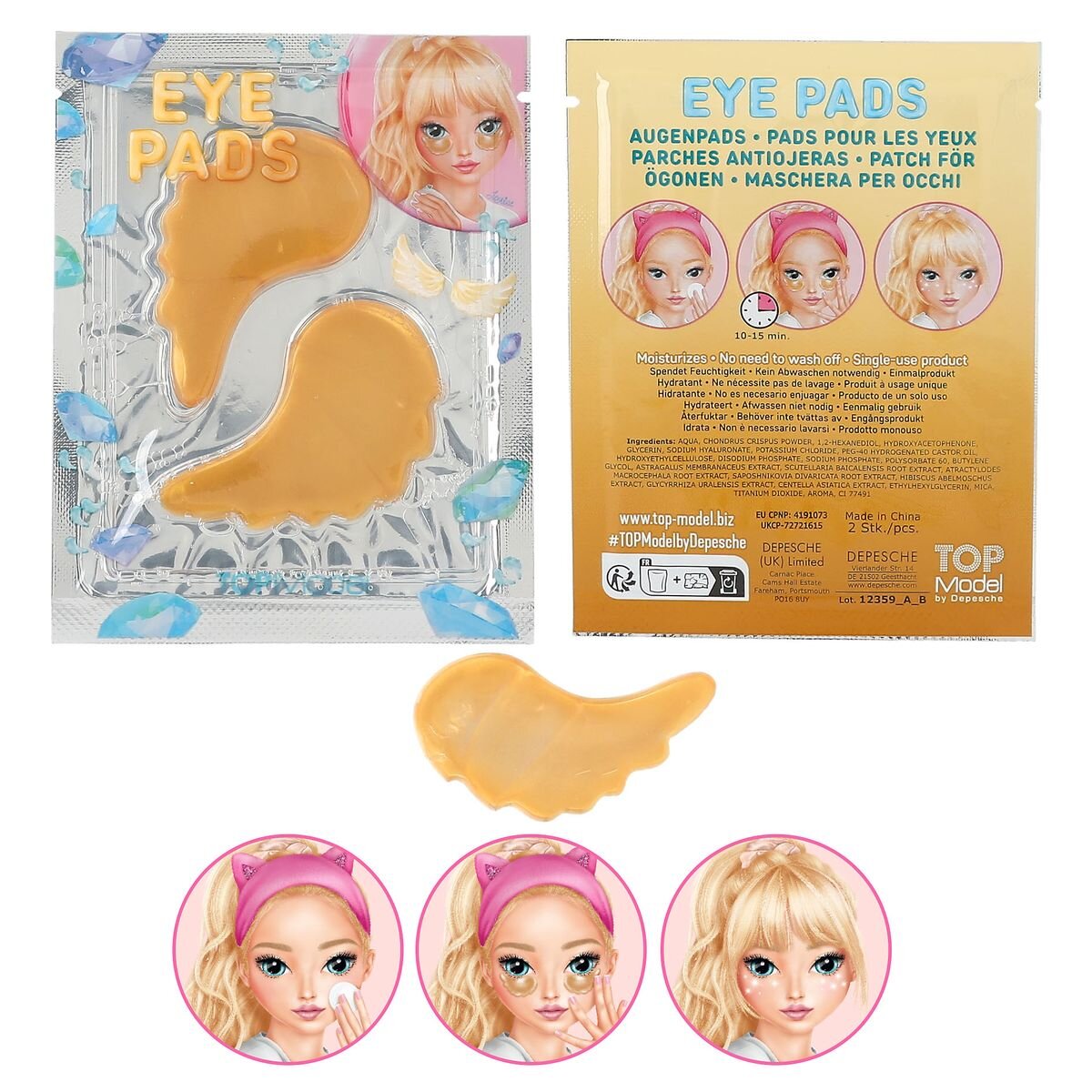 Depesche TOPModel Augenpads BEAUTY and ME, 1 Packung, 3-fach sortiert