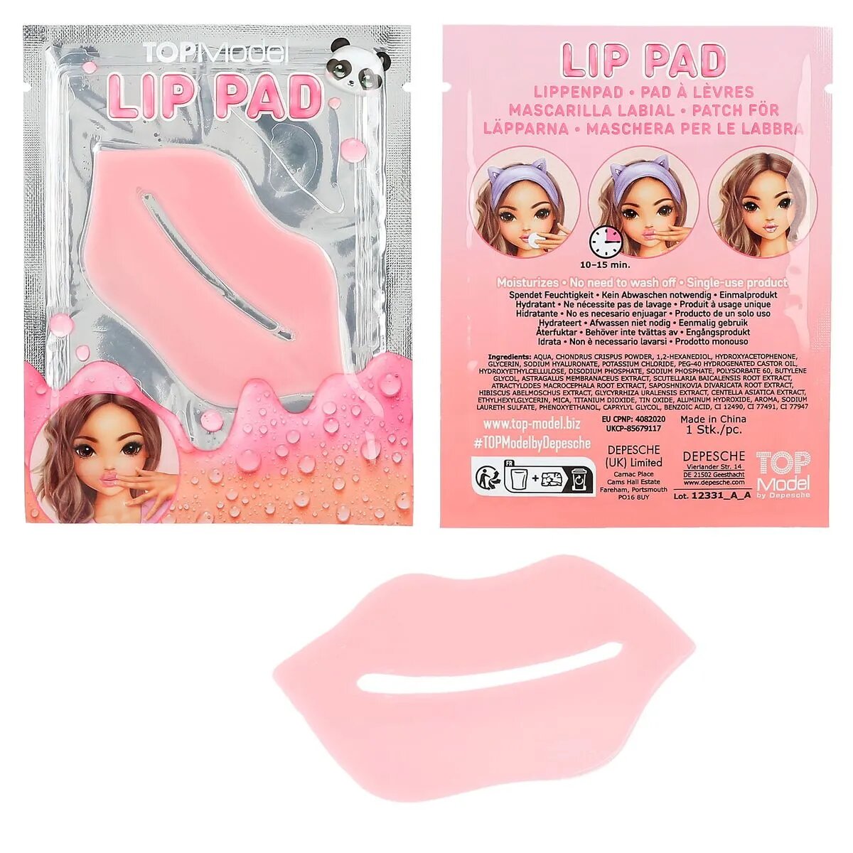 Depesche TOPModel Lippenpad BEAUTY and ME, 1 Stück, 3-fach sortiert