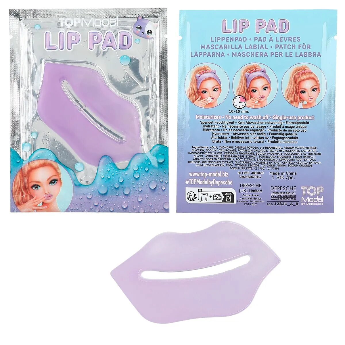 Depesche TOPModel Lippenpad BEAUTY and ME, 1 Stück, 3-fach sortiert