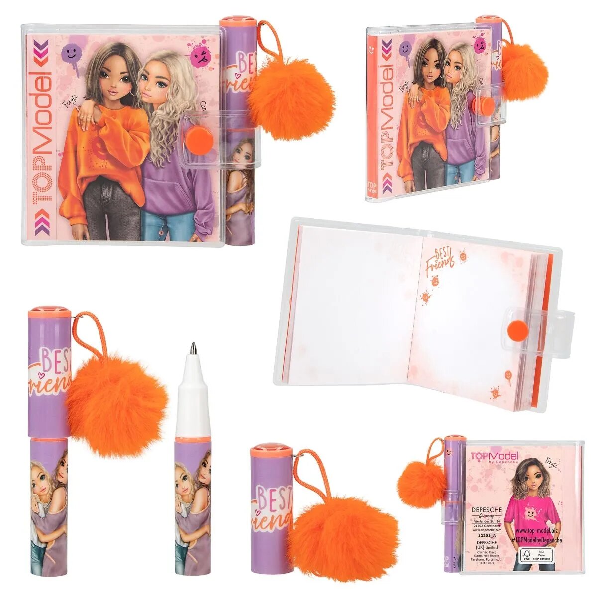 Depesche TOPModel Mini Notizbuch Mit Kugelschreiber HAPPY TOGETHER, 1 Stück, 2-fach sortiert