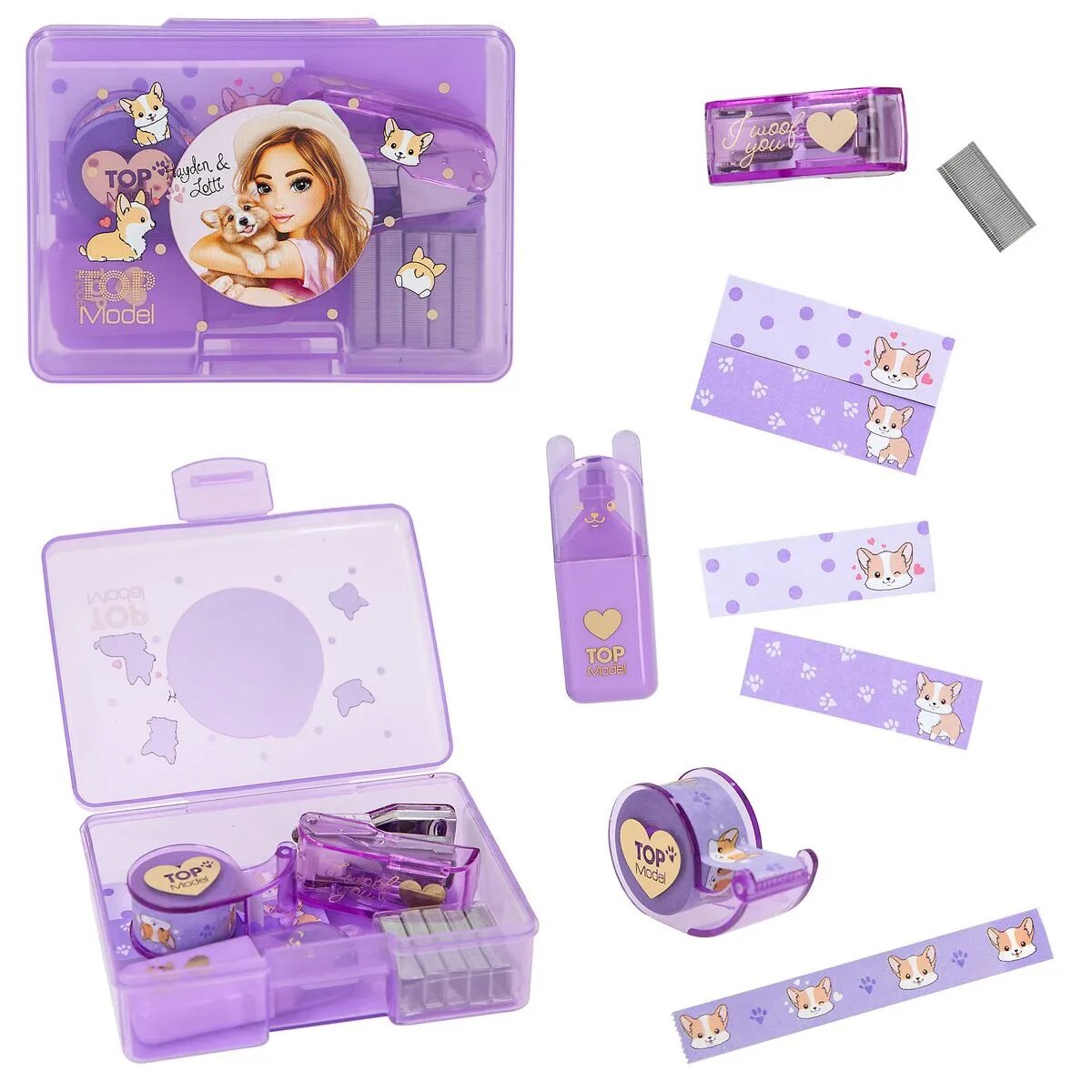 Depesche TOPModel Schreibtisch Set CORGI, 1 Set, 2-fach sortiert