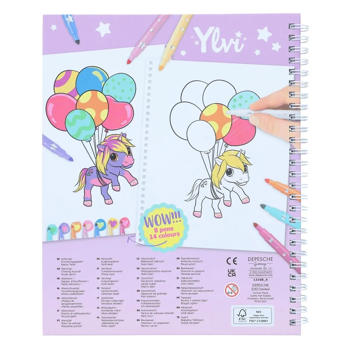 Depesche Ylvi Malbuch mit Stifte-Set