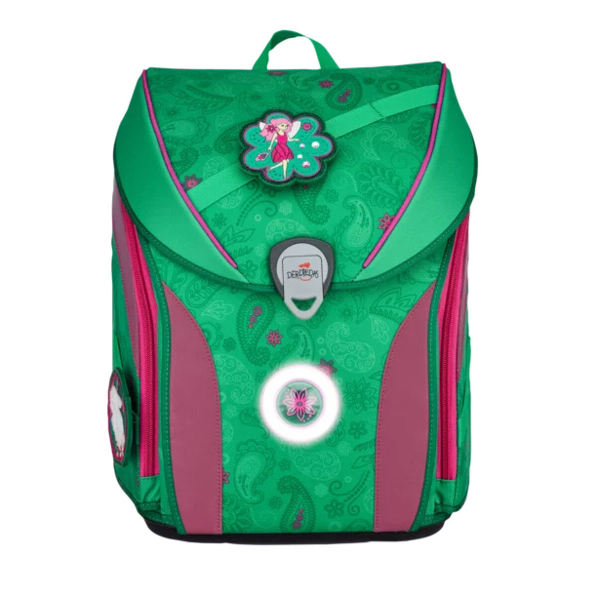 DerDieDas ErgoFlex MAX Schulranzen-Set Exklusiv LED Paisley Green