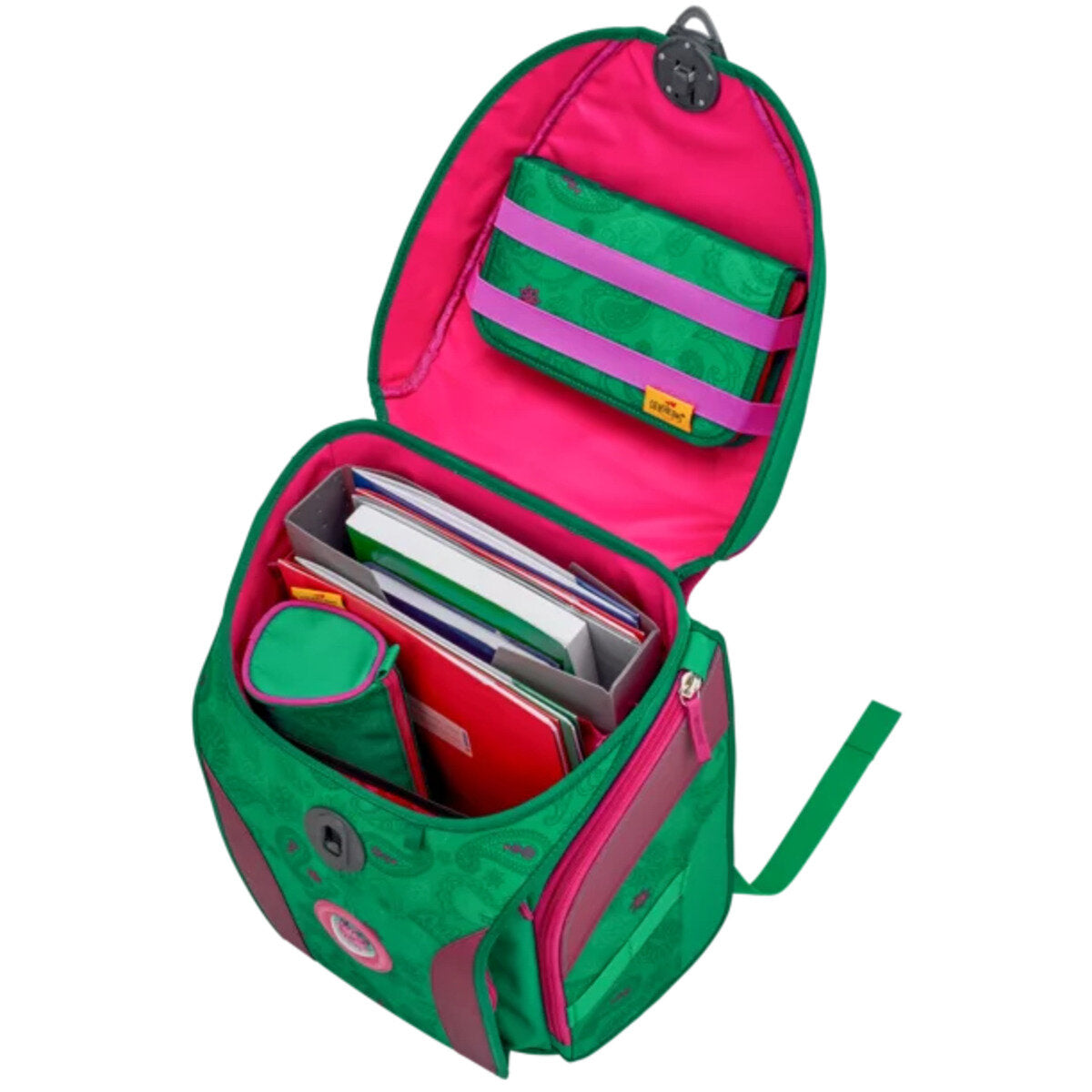 DerDieDas ErgoFlex MAX Schulranzen-Set Exklusiv LED Paisley Green