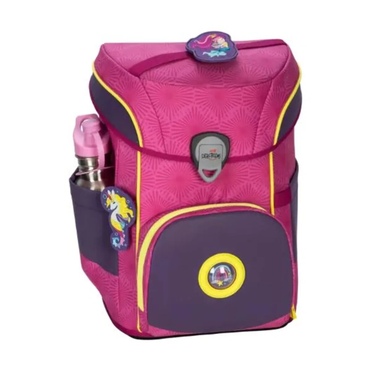 DerDieDas Schulranzen-Set ErgoFlex Easy Exklusiv Superflash Pink Mermaid, 5-teilig