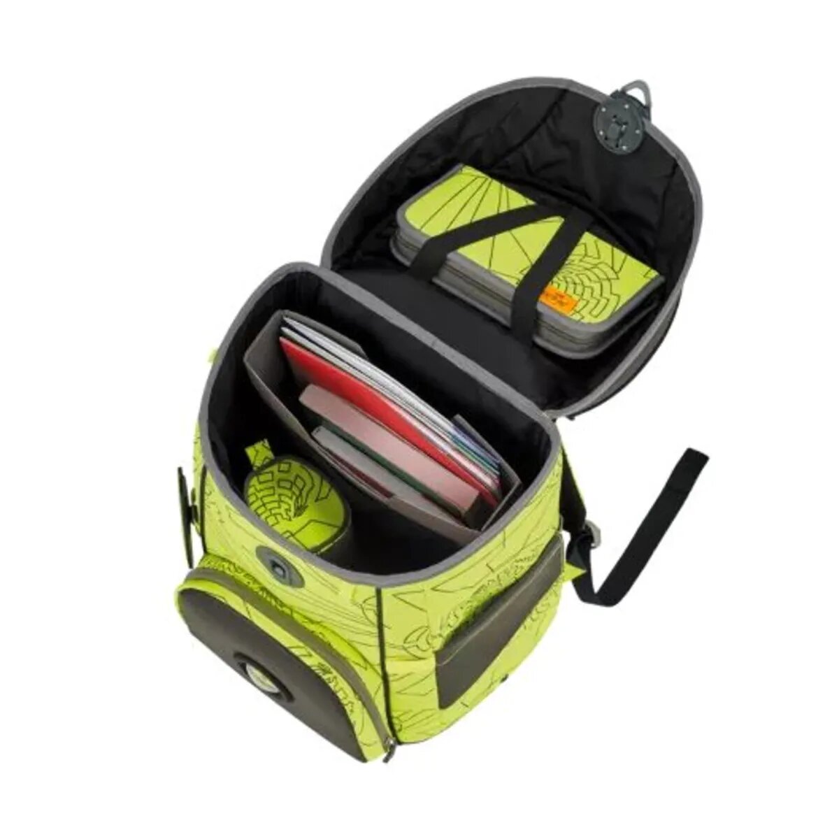 DerDieDas Schulranzen-Set ErgoFlex Easy "Superflash" Neon Fighter, 5-teilig