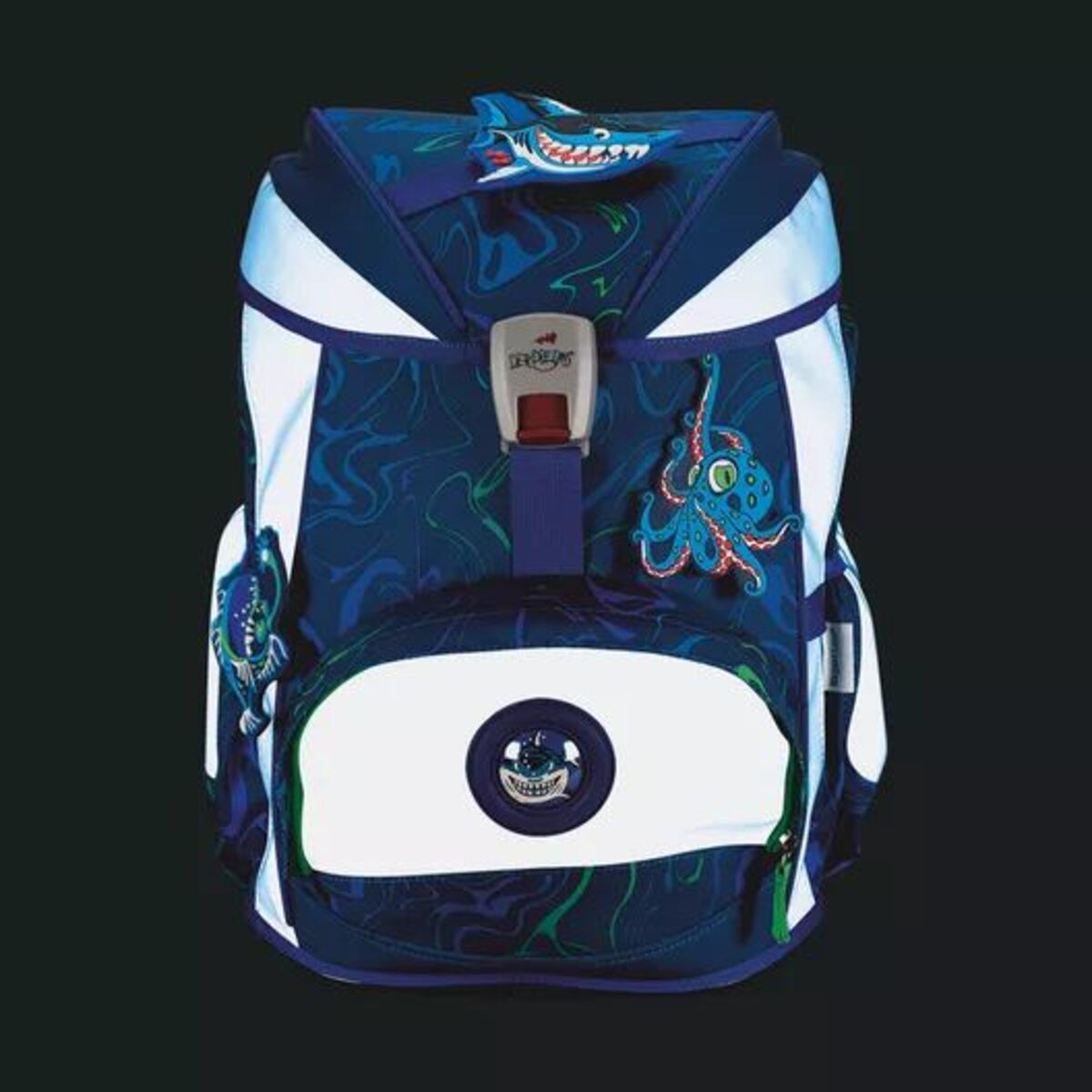 DerDieDas Schulrucksack-Set ErgoFlex Exklusiv Superflash Water Splash, 5-teilig