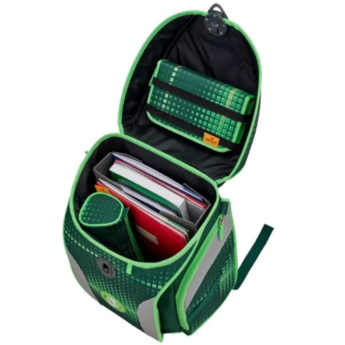 DerDieDas Schulranzen-Set Ergoflex Max Soccer Green, 5-teilig