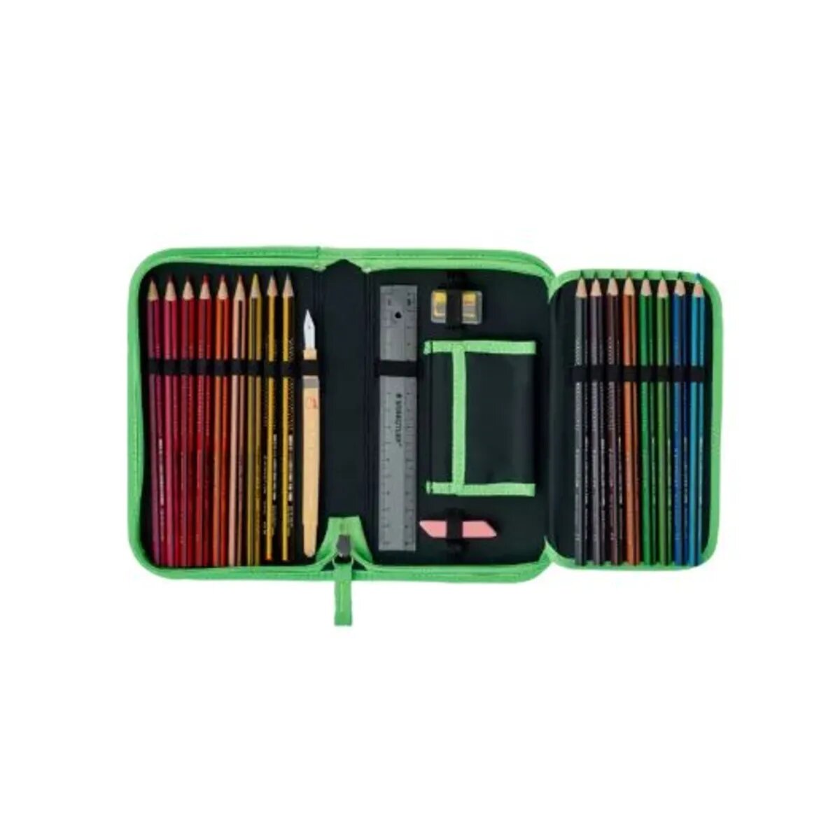DerDieDas Schulranzen-Set Ergoflex Max Soccer Green, 5-teilig