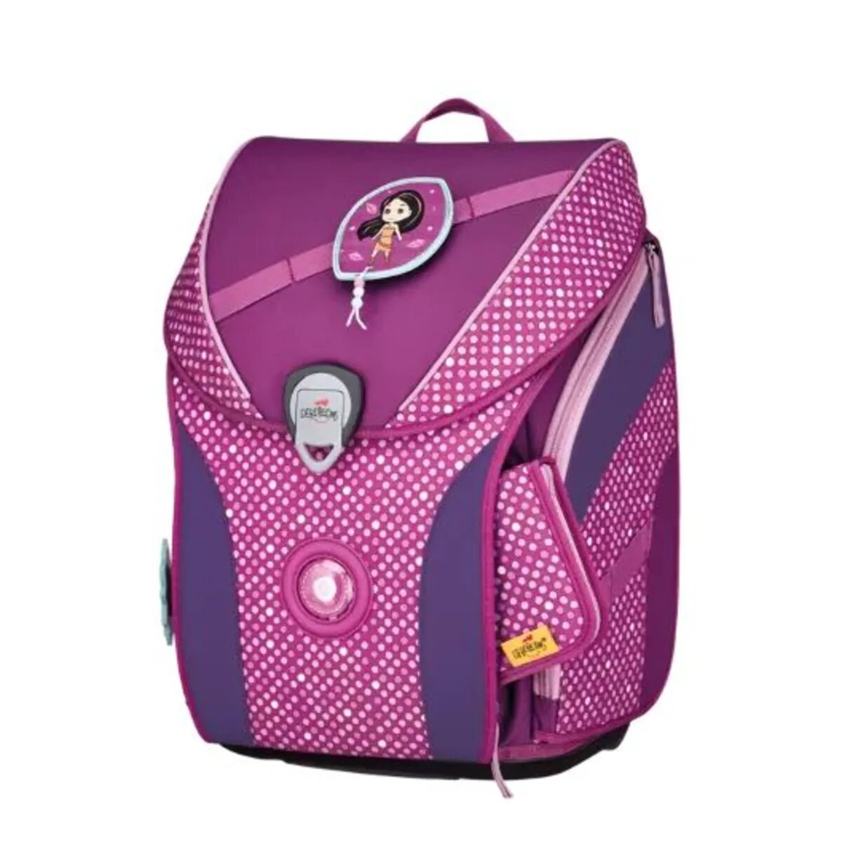 DerDieDas Schulranzen-Set Ergoflex Max Purple Dots, 5-teilig