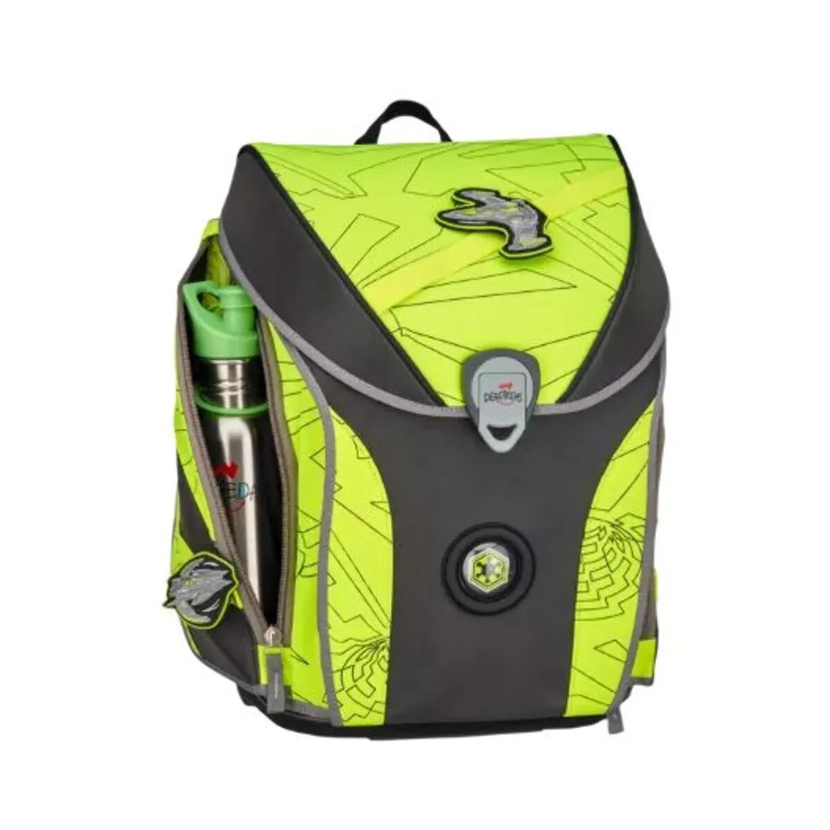 DerDieDas Schulranzen-Set ErgoFlex MAX "Superflash" Neon Fighter, 5-teilig