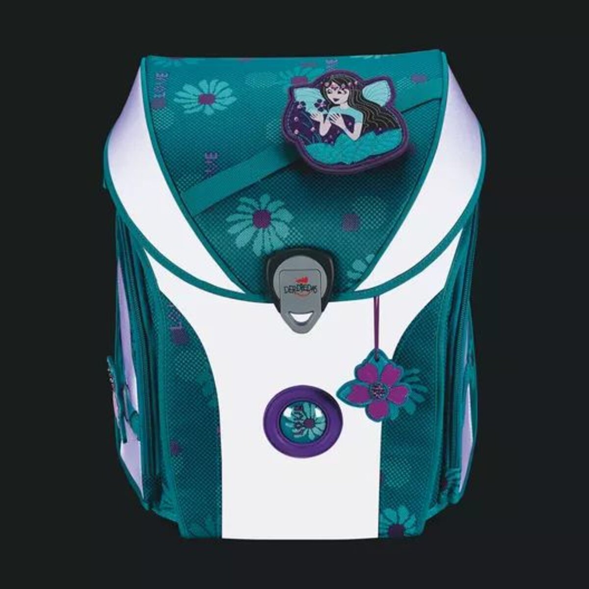 DerDieDas Schulranzen-Set ErgoFlex MAX Exklusiv Superflash Fairy Flower