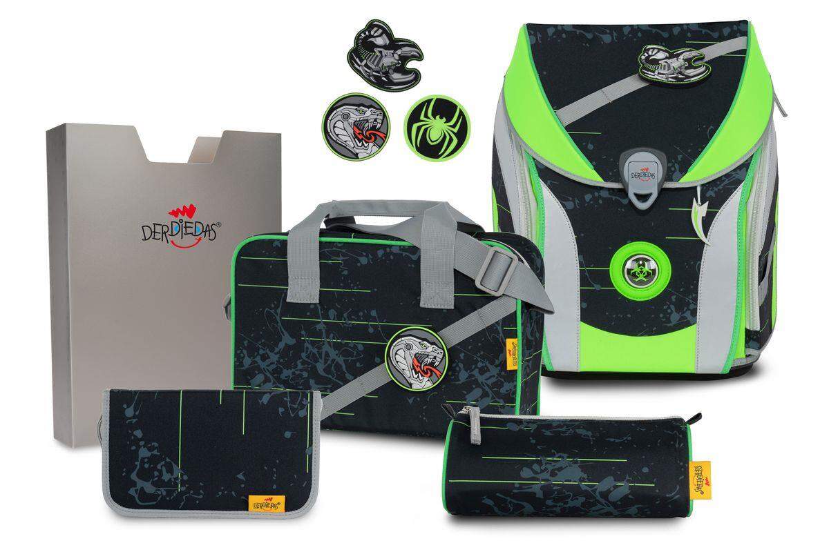 DerDieDas Schulranzenset ErgoFlex MAX Buttons Scorpio, 5-teilig