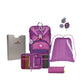 DerDieDas Schulrucksack-Set Ergoflex Purple Dots, 5-teilig