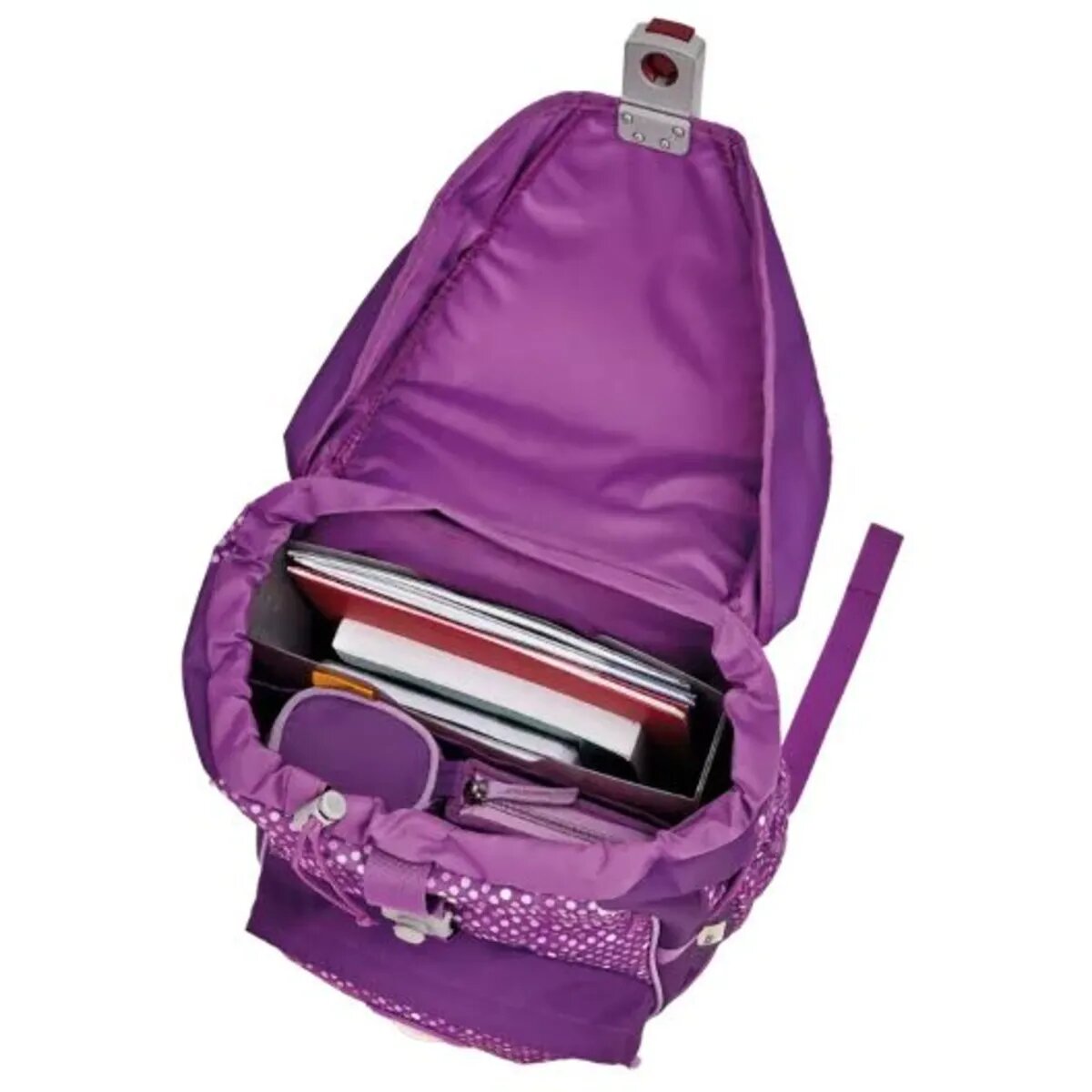 DerDieDas Schulrucksack-Set Ergoflex Purple Dots, 5-teilig