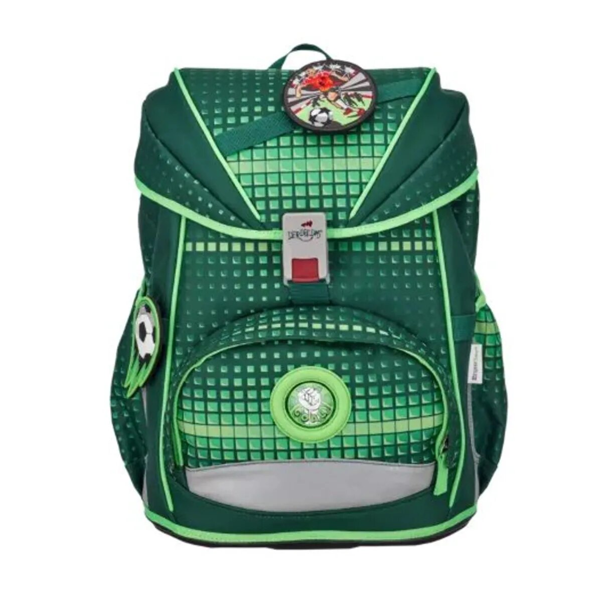 DerDieDas Schulrucksack-Set Ergoflex Soccer Green, 5-teilig