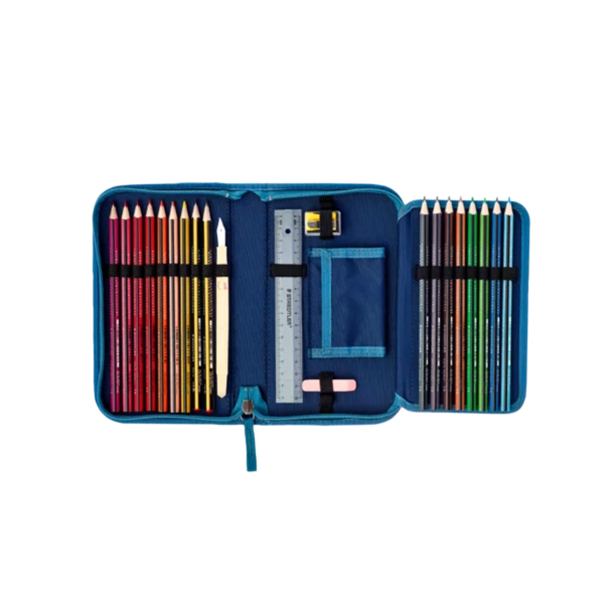 DerDiesDas Schulranzen-Set Ergoflex Superlight Blue Speed, 5-teilig