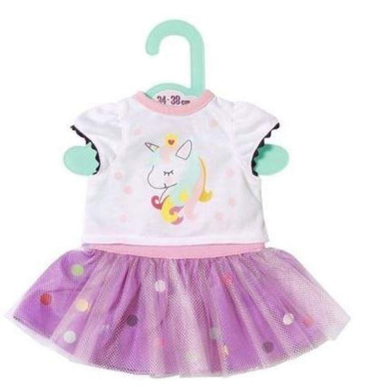 Dolly Moda Einhorn Shirt mit Tutu 36 cm