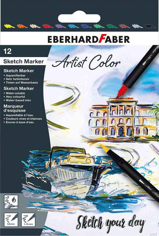 Eberhard Faber Artist Color Sketch Marker Set mit 12 Farben