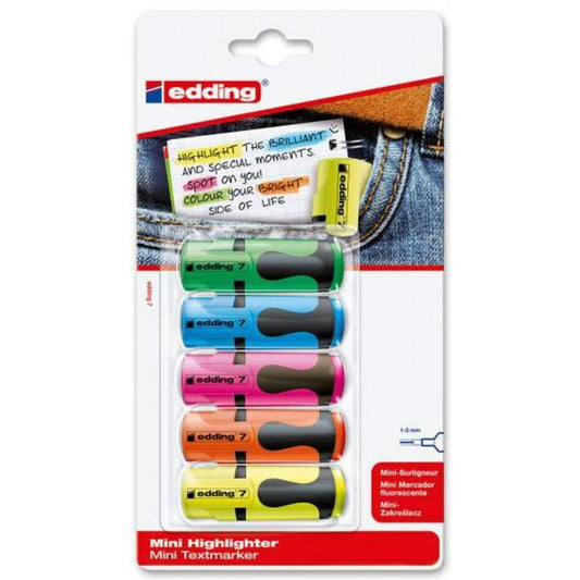 edding 7 Mini highlighter, 1-3mm, 5 Stück